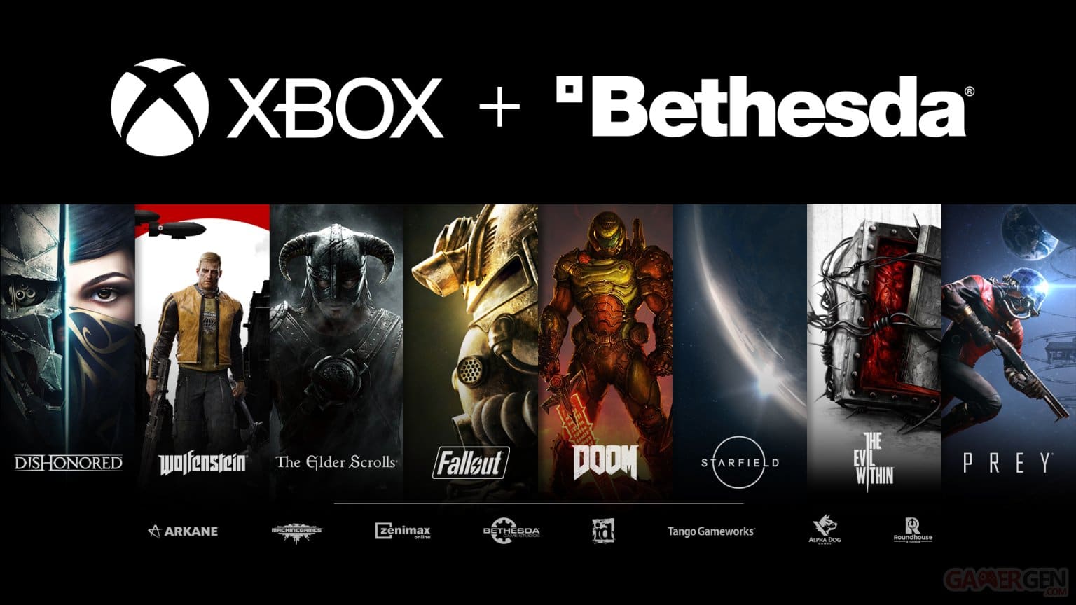 jeux triple a du studio bethesda en partenariat avec microsoft